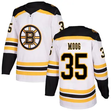 Men's Andy Moog Boston Bruins ＃35 Authentic White Away Jersey