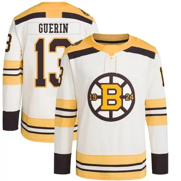 Men's Bill Guerin Boston Bruins ＃13 Authentic Cream 100th Anniversary Primegreen Jersey