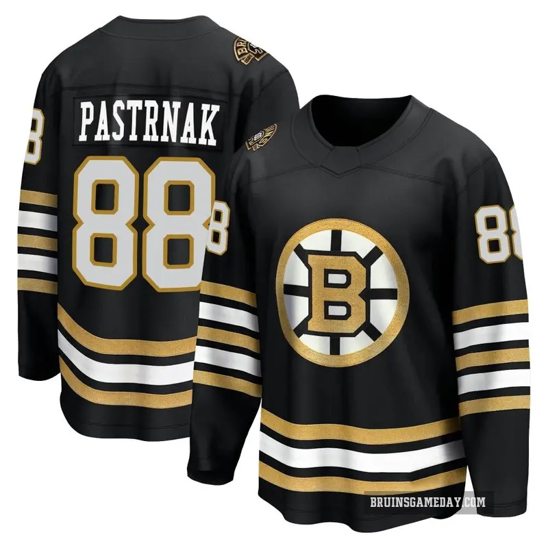 Men's David Pastrnak Boston Bruins ＃88 Breakaway Black 100th Anniversary Premier Jersey