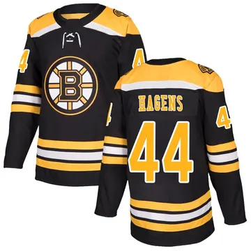 Men's James Hagens Boston Bruins ＃44 Authentic Black Home Jersey