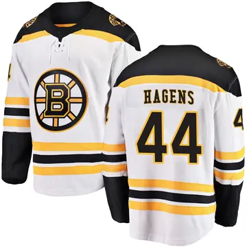 Men's James Hagens Boston Bruins ＃44 Breakaway White Away Jersey