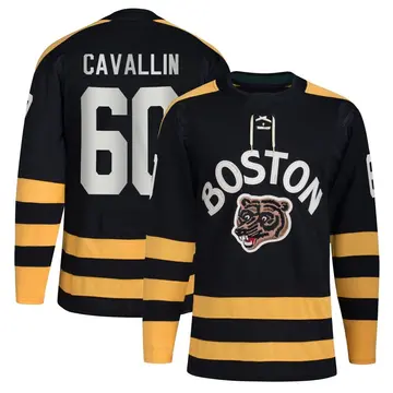 Men's Luke Cavallin Boston Bruins ＃60 Authentic Black 2023 Winter Classic Jersey
