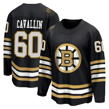 Men's Luke Cavallin Boston Bruins ＃60 Breakaway Black 100th Anniversary Premier Jersey