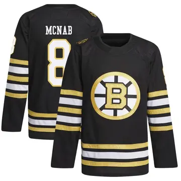 Men's Peter Mcnab Boston Bruins ＃8 Authentic Black 100th Anniversary Primegreen Jersey