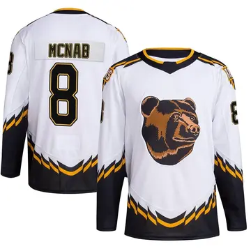 Men's Peter Mcnab Boston Bruins ＃8 Authentic White Reverse Retro 2.0 Jersey