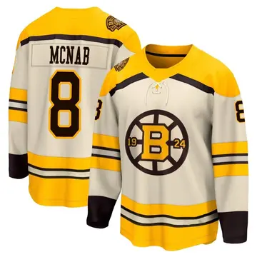 Men's Peter Mcnab Boston Bruins ＃8 Breakaway Cream 100th Anniversary Premier Jersey