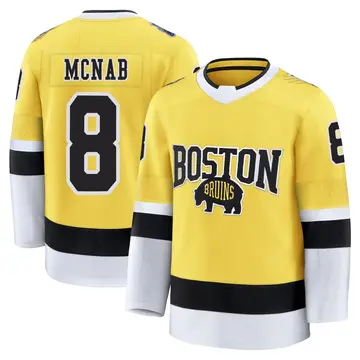 Men's Peter Mcnab Boston Bruins ＃8 Premium Gold 2026 Stadium Series Jersey