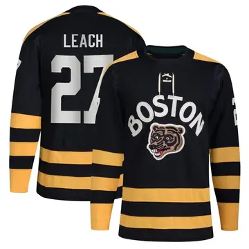 Men's Reggie Leach Boston Bruins ＃27 Authentic Black 2023 Winter Classic Jersey