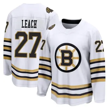 Men's Reggie Leach Boston Bruins ＃27 Breakaway White 100th Anniversary Premier Jersey