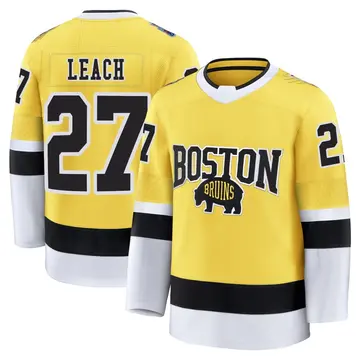 Men's Reggie Leach Boston Bruins ＃27 Premium Gold 2026 Stadium Series Jersey