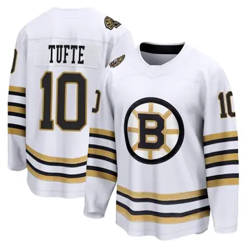 Men's Riley Tufte Boston Bruins ＃10 Breakaway White 100th Anniversary Premier Jersey