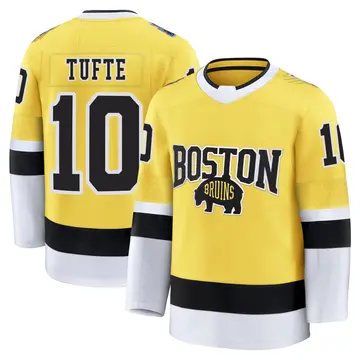 Men's Riley Tufte Boston Bruins ＃10 Premium Gold 2026 Stadium Series Jersey