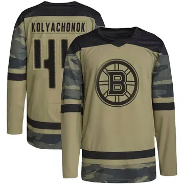 Men's Vladislav Kolyachonok Boston Bruins ＃44 Authentic Camo Military Appreciation Practice Jersey