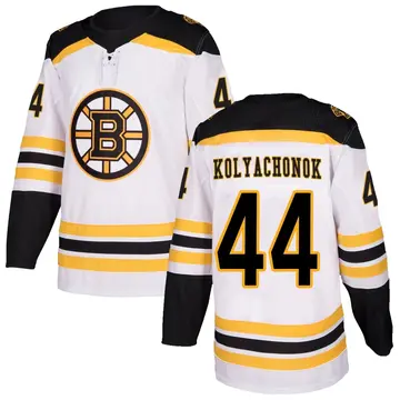 Men's Vladislav Kolyachonok Boston Bruins ＃44 Authentic White Away Jersey