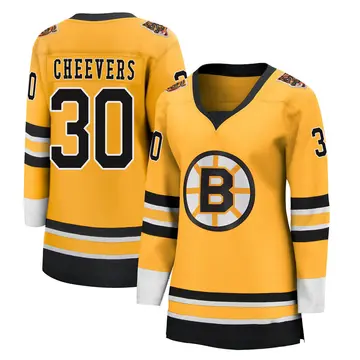 Women's Gerry Cheevers Boston Bruins ＃30 Breakaway Gold 2020/21 Special Edition Jersey