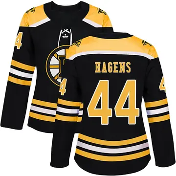 Women's James Hagens Boston Bruins ＃44 Authentic Black Home Jersey