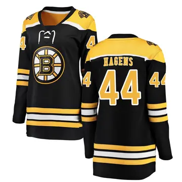 Women's James Hagens Boston Bruins ＃44 Breakaway Black Home Jersey