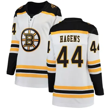 Women's James Hagens Boston Bruins ＃44 Breakaway White Away Jersey