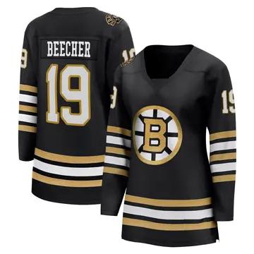 Women's John Beecher Boston Bruins ＃19 Breakaway Black 100th Anniversary Premier Jersey