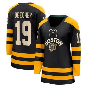 Women's John Beecher Boston Bruins ＃19 Breakaway Black 2023 Winter Classic Jersey