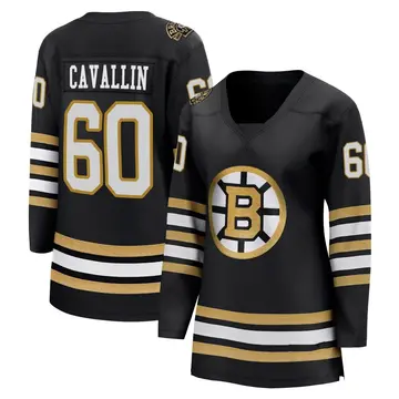 Women's Luke Cavallin Boston Bruins ＃60 Breakaway Black 100th Anniversary Premier Jersey
