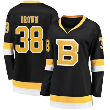 Women's Patrick Brown Boston Bruins ＃38 Breakaway Black Alternate Premier Jersey