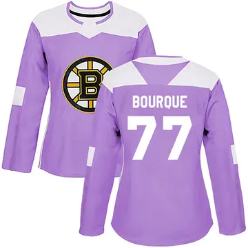 Women's Ray Bourque Boston Bruins ＃77 Authentic Purple Fights Cancer Practice Jersey