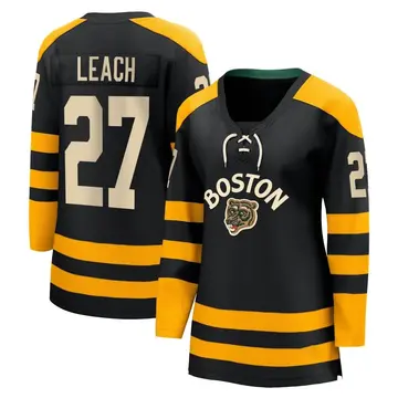Women's Reggie Leach Boston Bruins ＃27 Breakaway Black 2023 Winter Classic Jersey