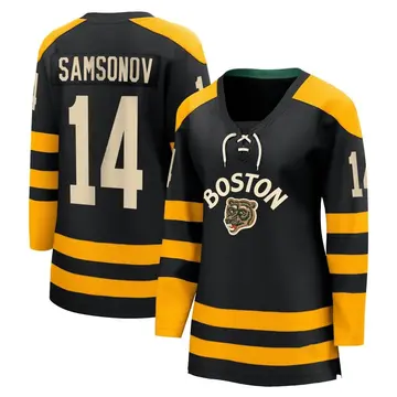 Women's Sergei Samsonov Boston Bruins ＃14 Breakaway Black 2023 Winter Classic Jersey