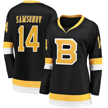 Women's Sergei Samsonov Boston Bruins ＃14 Breakaway Black Alternate Premier Jersey
