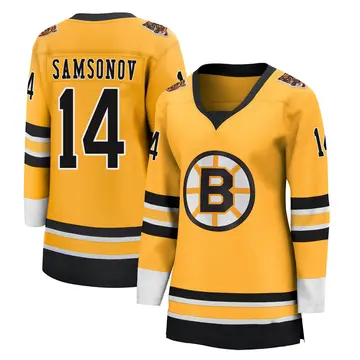 Women's Sergei Samsonov Boston Bruins ＃14 Breakaway Gold 2020/21 Special Edition Jersey