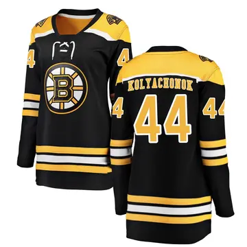 Women's Vladislav Kolyachonok Boston Bruins ＃44 Breakaway Black Home Jersey