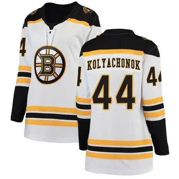 Women's Vladislav Kolyachonok Boston Bruins ＃44 Breakaway White Away Jersey