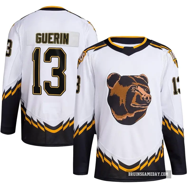 Youth Bill Guerin Boston Bruins ＃13 Authentic White Reverse Retro 2.0 Jersey