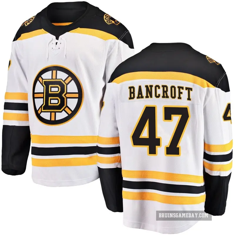 Youth Dalton Bancroft Boston Bruins ＃47 Breakaway White Away Jersey