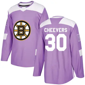 Youth Gerry Cheevers Boston Bruins ＃30 Authentic Purple Fights Cancer Practice Jersey