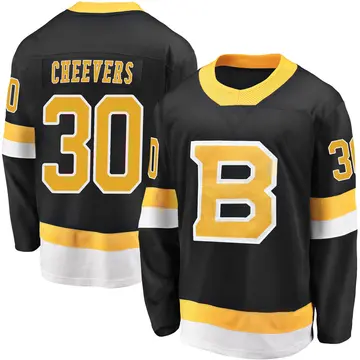 Youth Gerry Cheevers Boston Bruins ＃30 Breakaway Black Alternate Premier Jersey