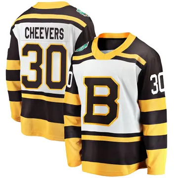Youth Gerry Cheevers Boston Bruins ＃30 Breakaway White 2019 Winter Classic Jersey