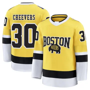 Youth Gerry Cheevers Boston Bruins ＃30 Premium Gold 2026 Stadium Series Jersey