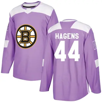 Youth James Hagens Boston Bruins ＃44 Authentic Purple Fights Cancer Practice Jersey