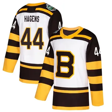 Youth James Hagens Boston Bruins ＃44 Authentic White 2019 Winter Classic Jersey