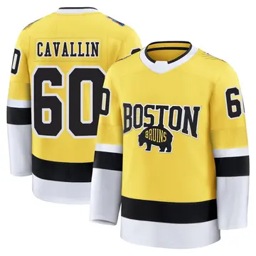 Youth Luke Cavallin Boston Bruins ＃60 Premium Gold 2026 Stadium Series Jersey