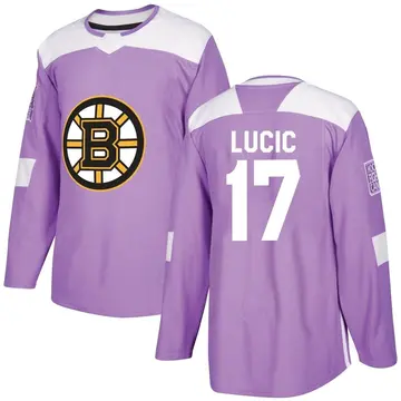 Youth Milan Lucic Boston Bruins ＃17 Authentic Purple Fights Cancer Practice Jersey