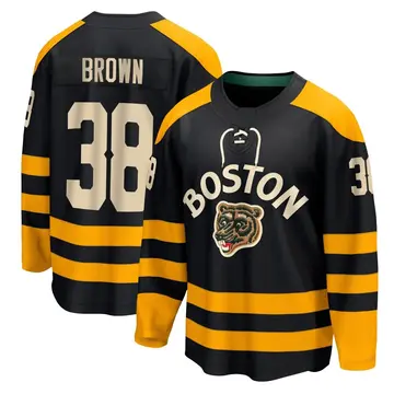 Youth Patrick Brown Boston Bruins ＃38 Breakaway Black 2023 Winter Classic Jersey