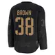 Youth Patrick Brown Boston Bruins ＃38 Premium Black 2024 Military Appreciation Practice Jersey