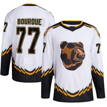 Youth Ray Bourque Boston Bruins ＃77 Authentic White Reverse Retro 2.0 Jersey