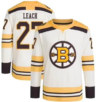 Youth Reggie Leach Boston Bruins ＃27 Authentic Cream 100th Anniversary Primegreen Jersey