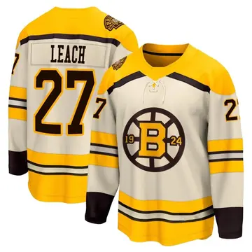Youth Reggie Leach Boston Bruins ＃27 Breakaway Cream 100th Anniversary Premier Jersey