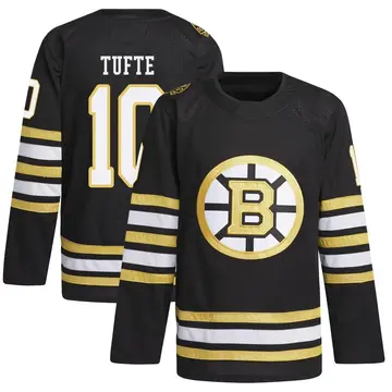 Youth Riley Tufte Boston Bruins ＃10 Authentic Black 100th Anniversary Primegreen Jersey