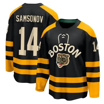 Youth Sergei Samsonov Boston Bruins ＃14 Breakaway Black 2023 Winter Classic Jersey